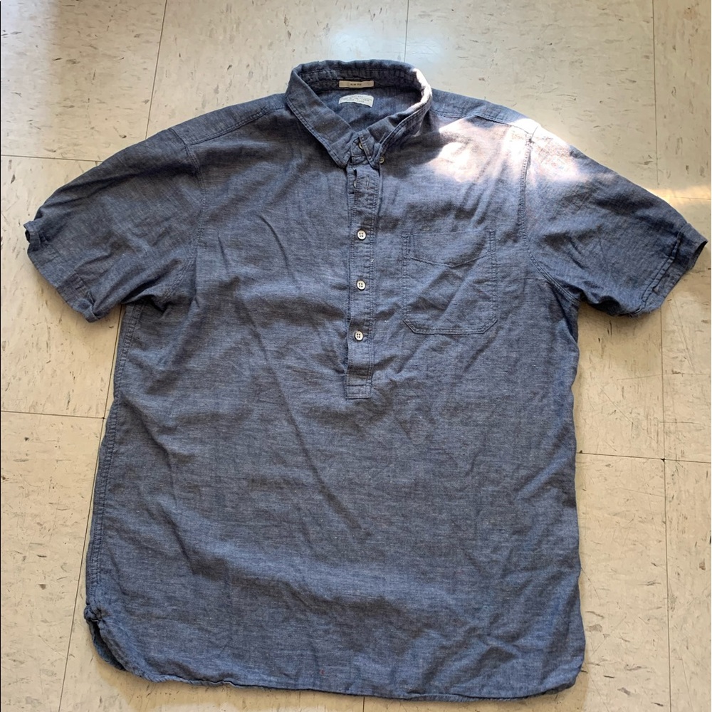 All Saints half button top short sleeve